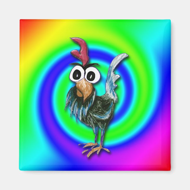 Imán Wild and Crazy Rooster Magnet (Frente)