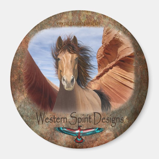 Imán Wild Stallion Southwestern Magnet (Frente)