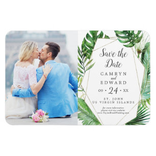 Imán Wild Tropical Palm Picture Save the Date