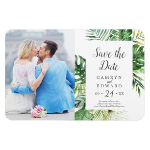 Imán Wild Tropical Palm Picture Save the Date