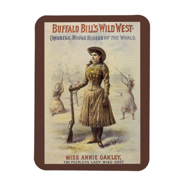 Imán Wild West Show de Buffalo Bill con Annie Oakley (Vertical)