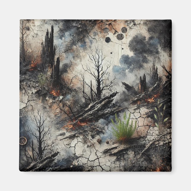 Imán Wildfire Aftermath Resumen Magnet (Frente)