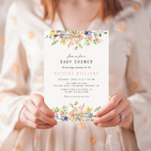 Wildflower Boho Field Género Neutral Baby Shower