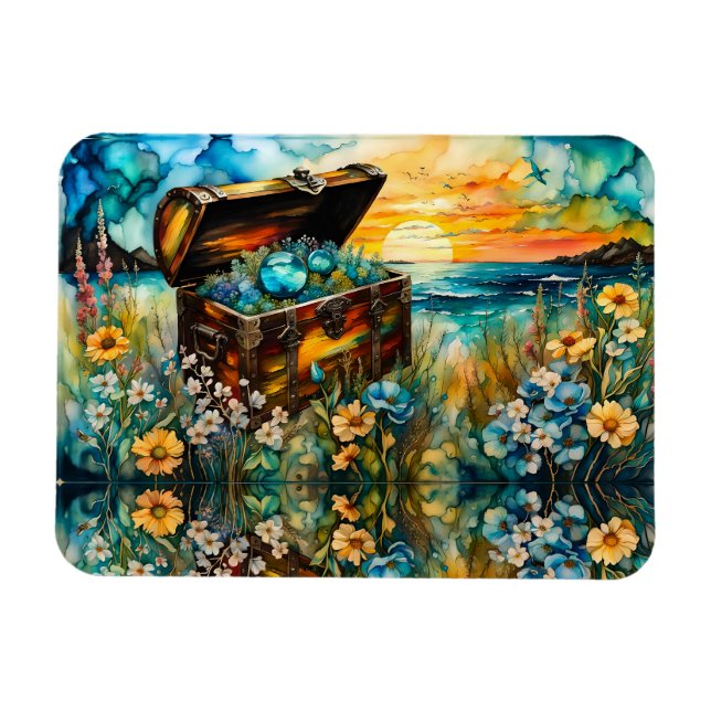 Imán Wildflower Garden Treasure Chest (Horizontal)