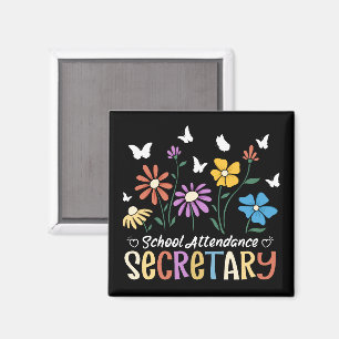 Imán Wildflowers Groovy, secretario de asistencia escol