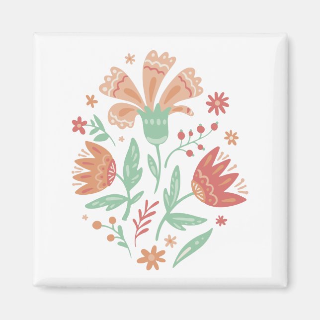 Imán Wildflowers Square Sticker (Frente)