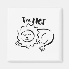 Imán Wildly Punny — I’m Not Lion Minimalist Lion Art
