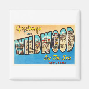 Imán Wildwood by the Sea New Jersey NJ Vintage Postcard