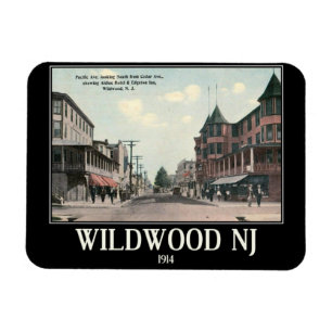 Imán Wildwood NJ, Street View, 1914, Vintage
