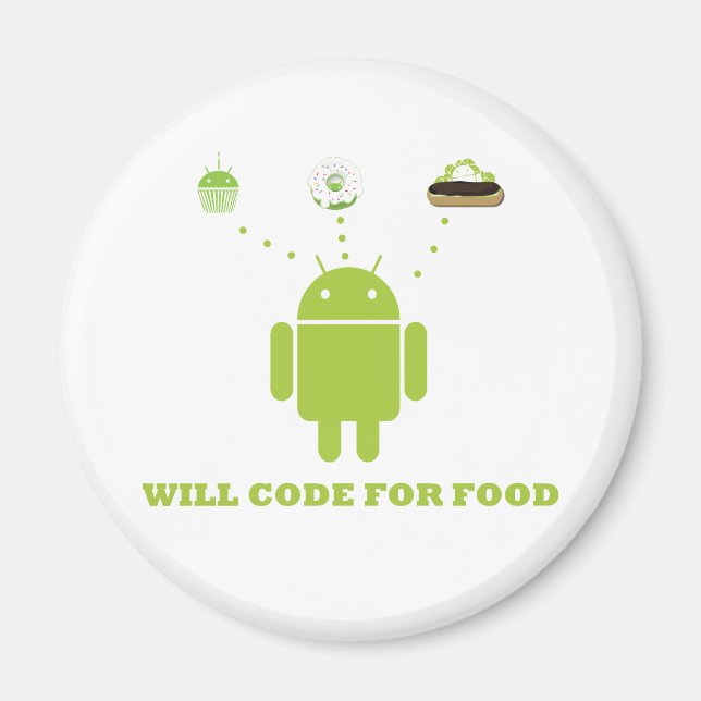 Imán Will Code For Food (Desarrollador De Software Andr (Frente)