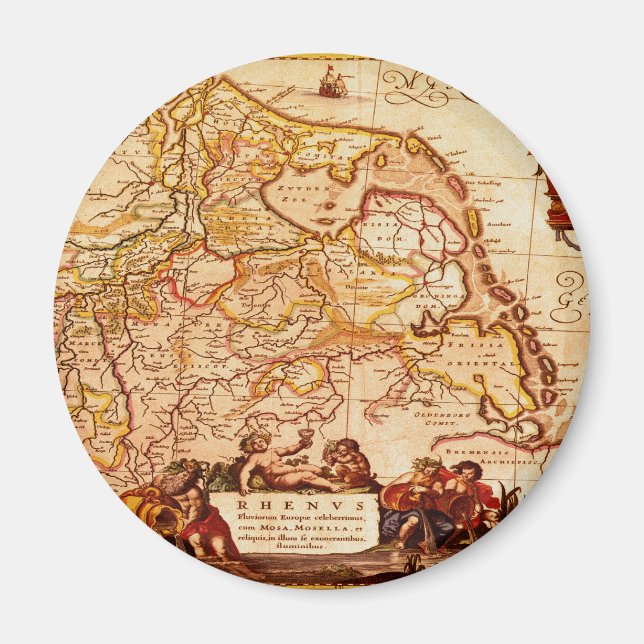 Imán Willem Blaeu Old Rhineland Germanic Map Series (Frente)
