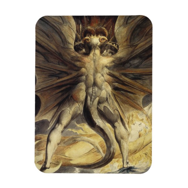 Imán William Blake - El Gran Dragón Rojo y la Mujer (Vertical)