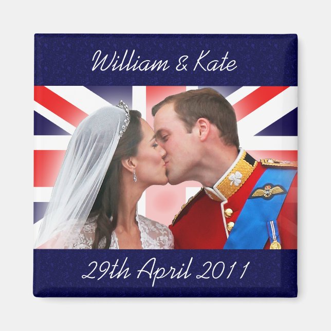 Imán William & Kate Royal Boda Kiss Magnet (Frente)