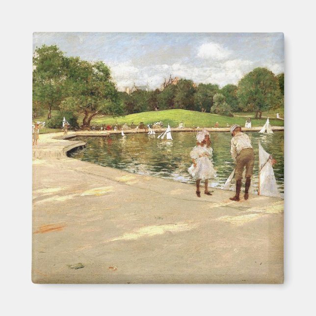 Imán William Merritt Chase-El lago para un yate en mini (Frente)