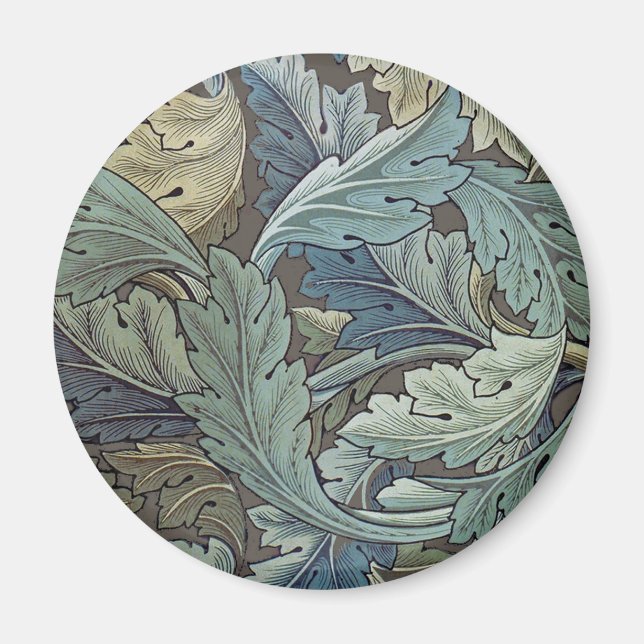 Imán William Morris Acanthus Sage Flor Floral Botánica (Frente)