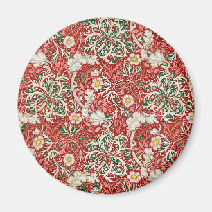Imán William Morris Algas Flor Antigua Rojo Verde