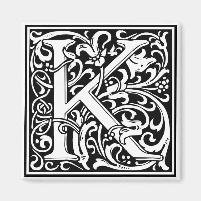 Imán William Morris Alphabet "K" (Frente)