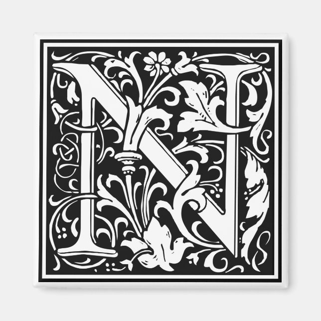 Imán William Morris Alphabet "N" (Frente)
