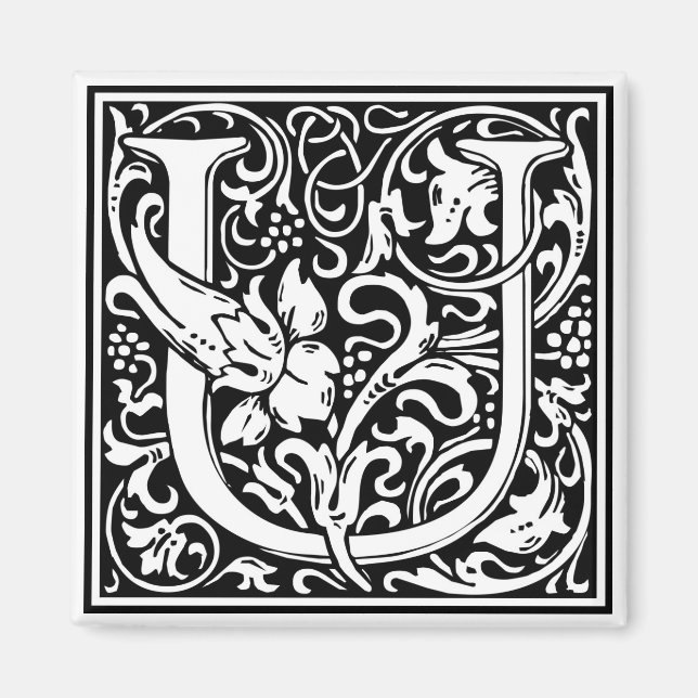 Imán William Morris Alphabet "U" (Frente)