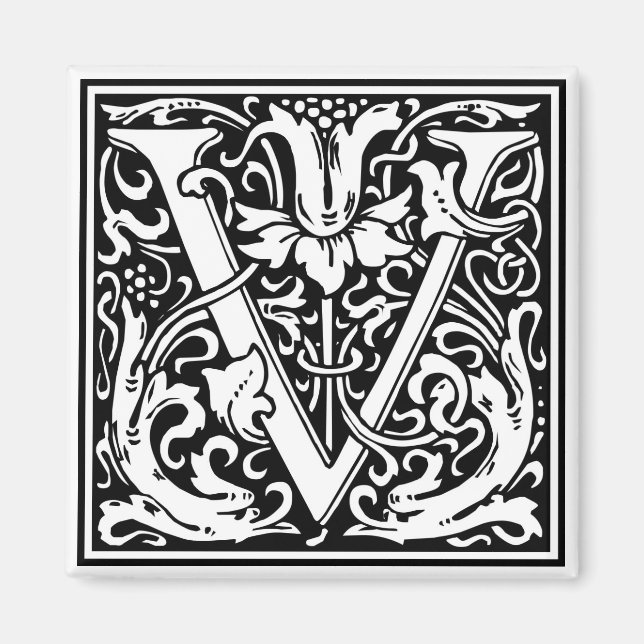 Imán William Morris Alphabet "V" (Frente)
