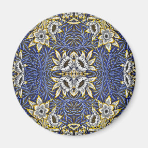 Imán William Morris Blue y Gold Tulip Willow Design