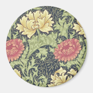 Imán William Morris Chrysanthemum Vintage Floral Art