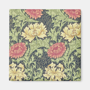 Imán William Morris Chrysanthemum Vintage Floral Art