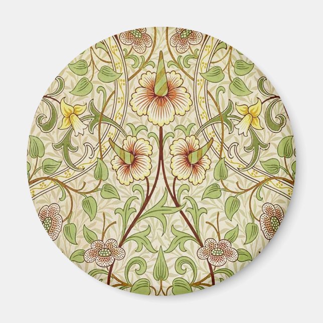 Imán William Morris Daffodil Classic Flower Wallpaper (Frente)
