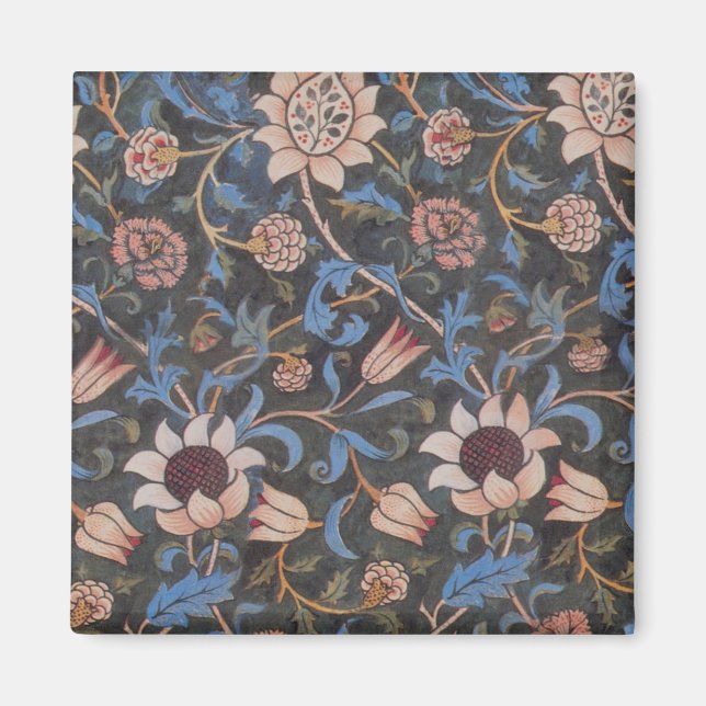 Imán William Morris Evenlode Arte Textil Floral (Frente)