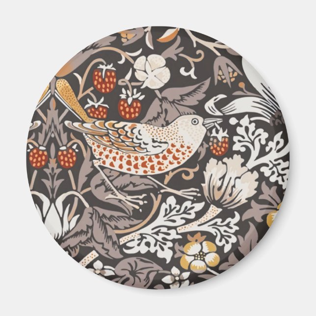 Imán William Morris Fruta Robada Carbón Ocre (Frente)
