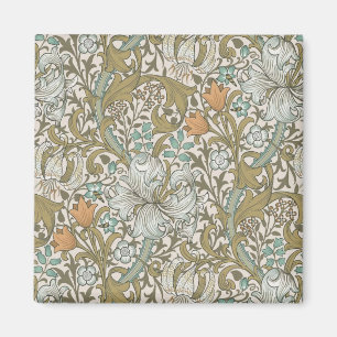Imán William Morris Golden Lily Azul Clásico Dorado