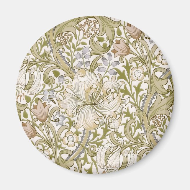 Imán William Morris Golden Lily Garden Flower Classic (Frente)