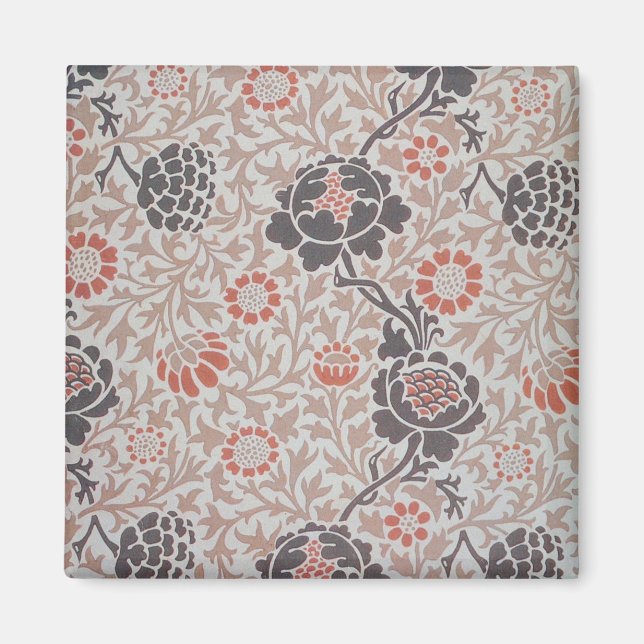 Imán William Morris Grafton Diseño de Arte Botánico (Frente)