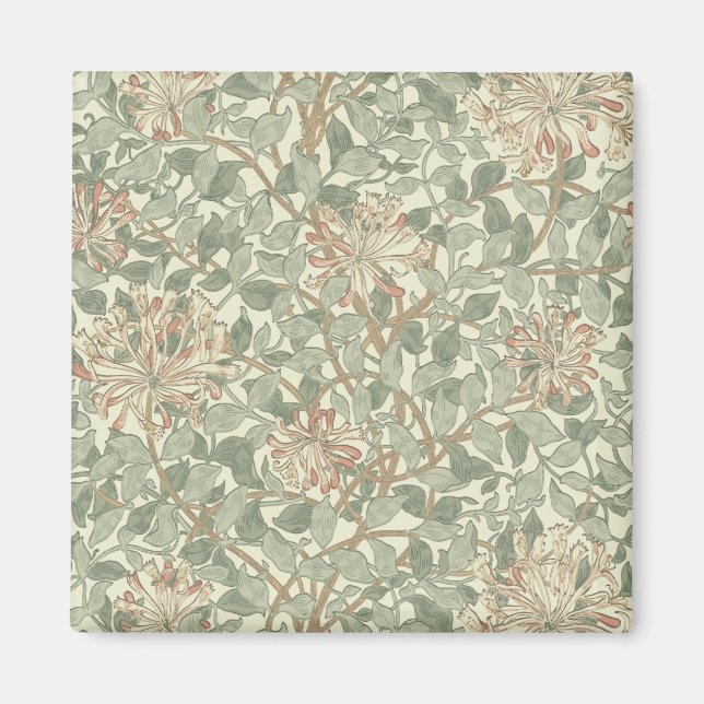 Imán William Morris Honeysuckle Green Floral (Frente)