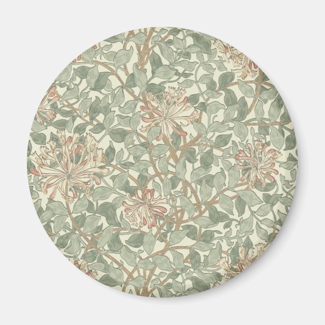 Imán William Morris Honeysuckle Green Floral (Frente)