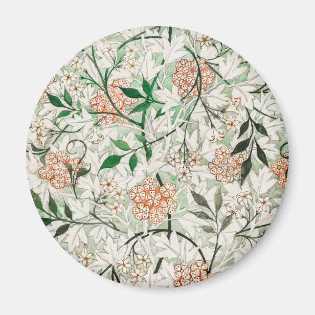 Imán William Morris Jardín de Jazmín Flor Clásico (Frente)