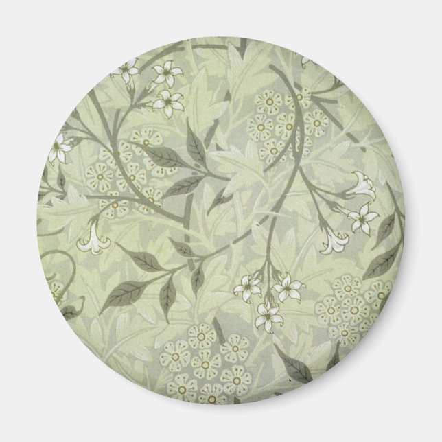 Imán William Morris Jazmín Botánico Vintage Antiguo (Frente)