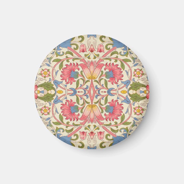 Imán William Morris Lodden Patrón Floral Pastel  (Frente)