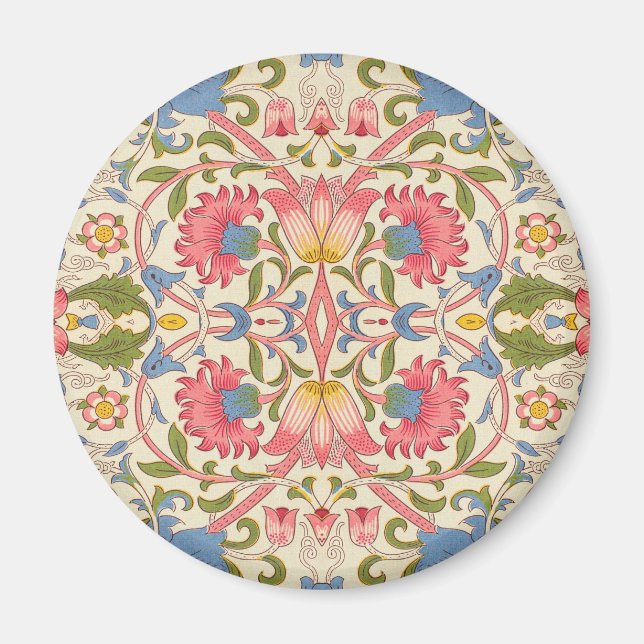 Imán William Morris Lodden Patrón Floral Pastel  (Frente)