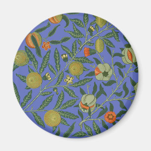 Imán William Morris Papel de fondo azul granate