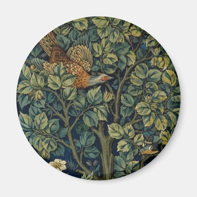 Imán William Morris Pheasant Bird Tree Woodland (Frente)