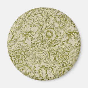 Imán William Morris Poppy Classic Floral Green