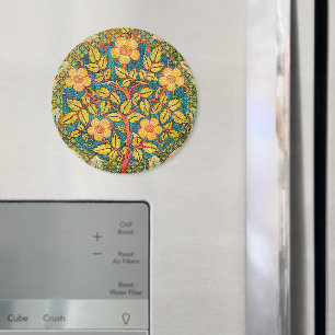 Imán William Morris Rosa Wreath: Arte y artesanía clási