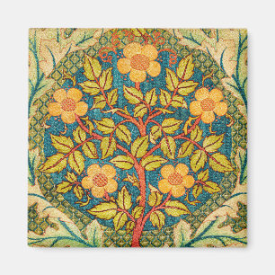 Imán William Morris Rosa Wreath: Arte y artesanía clási