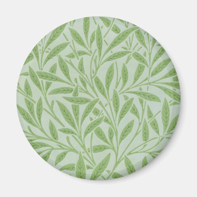 Imán William Morris Sauce Flor Clásico Verde (Frente)