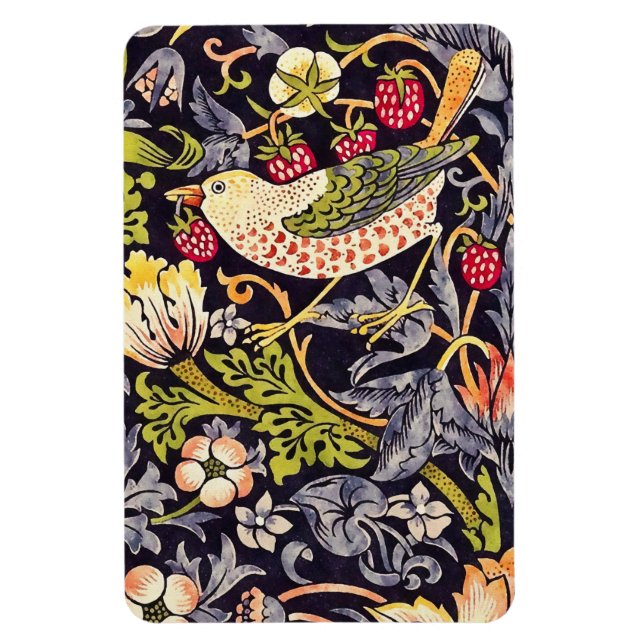 Imán William Morris Strawberry Thief Floral Art Nouveau (Vertical)