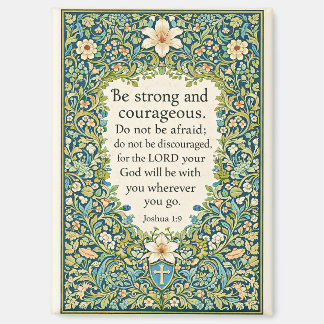 Imán William Morris style floral and scripture