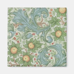 Imán William Morris Vintage Floral Green Blue Orchard