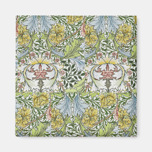 Imán William Morris Vintage Myrtle Verde Rosa Floral