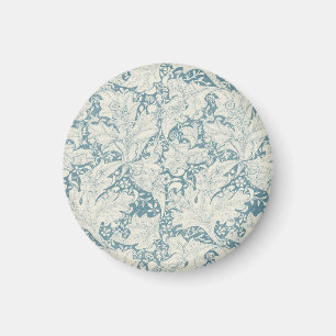 Imán William Morris Wallflower damasco azul floral